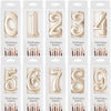 Pack of champagne gold number candles for birthday cakes and party decor