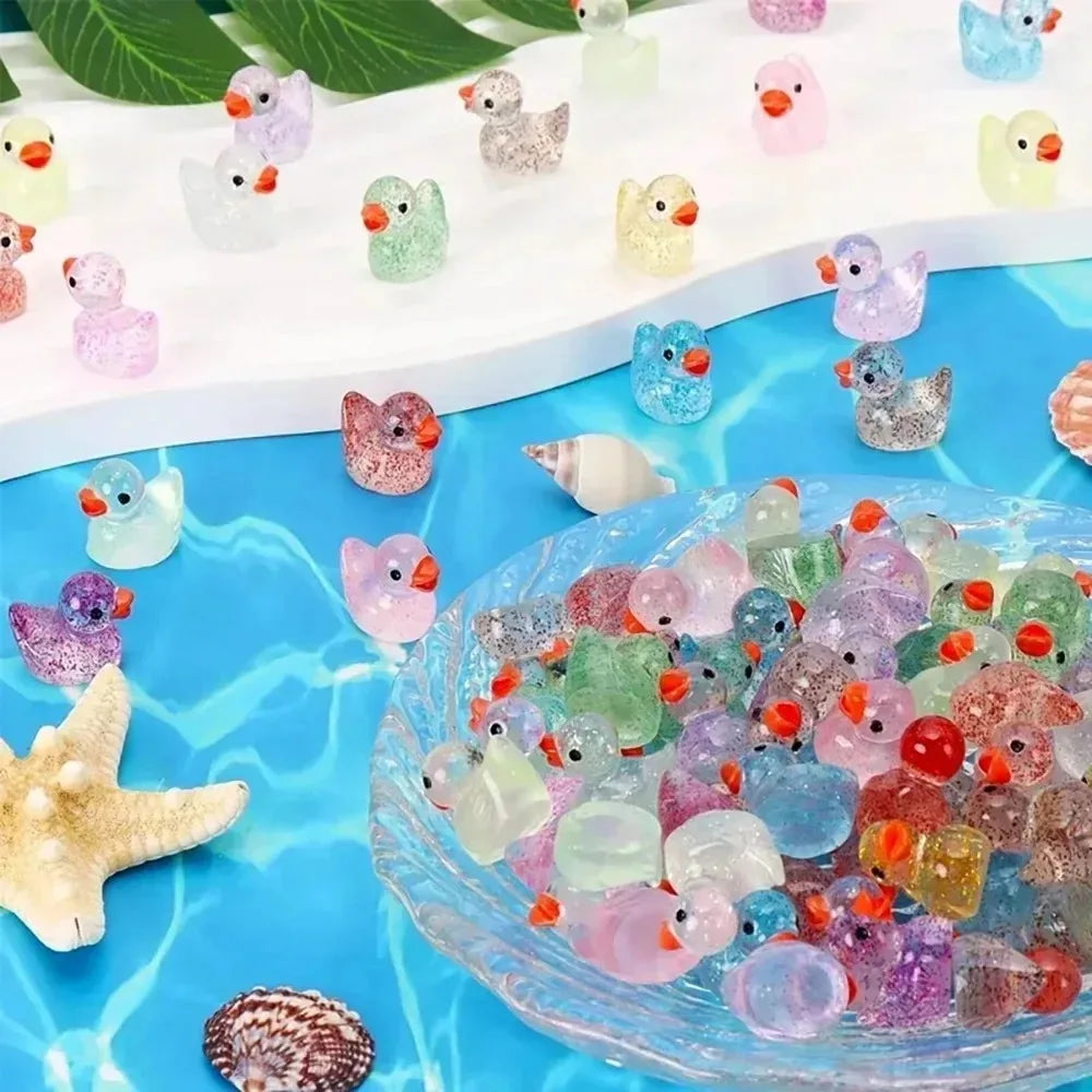 Mini Yellow Duck Resin Charms for DIY Crafts and Decor (200 Pack)