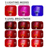 A display showing three lighting modes and nine brightness levels for a USB LED plant grow light.
