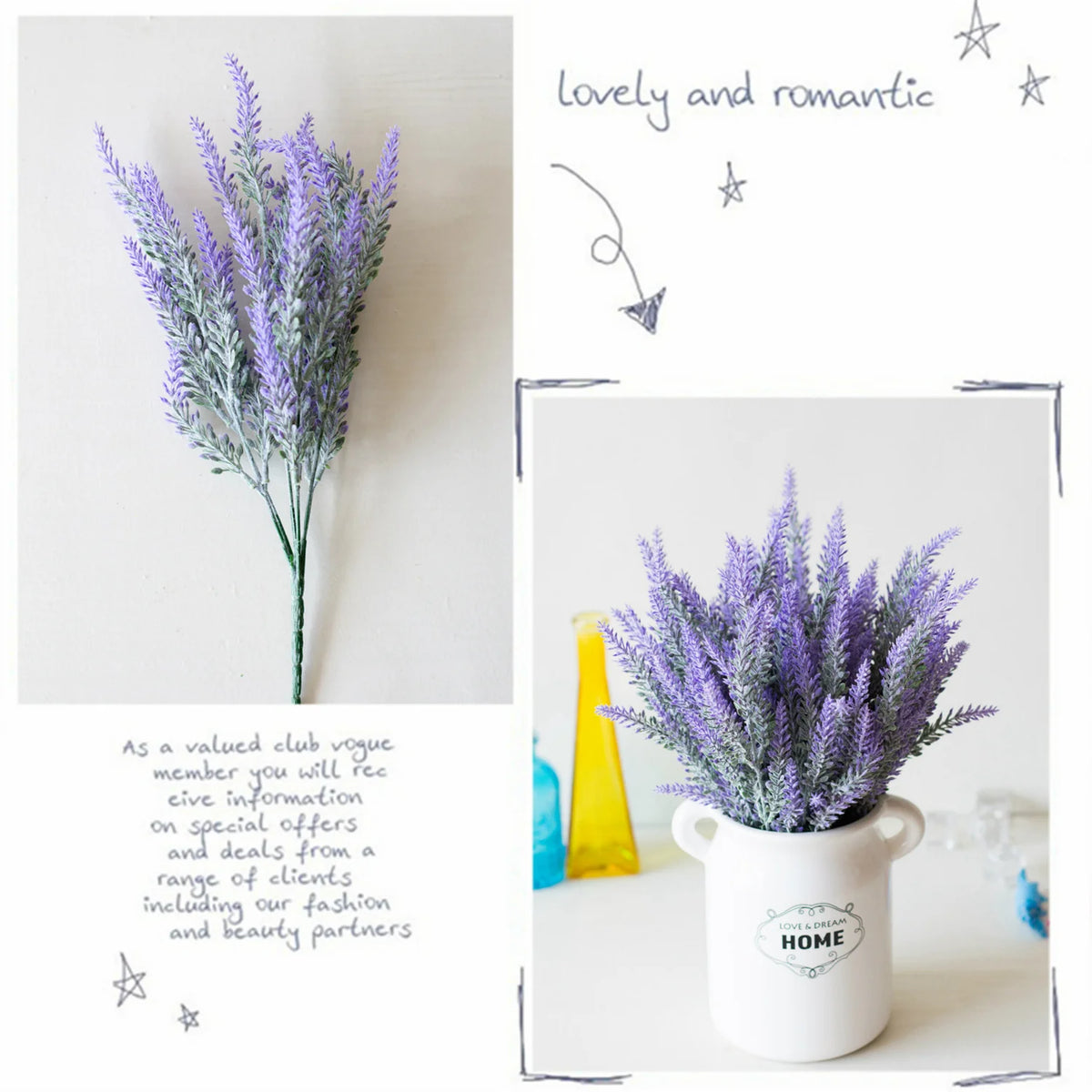A bouquet of purple lavender flowers in a white ceramic pot on a light surface.
