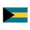 A rectangular flag design featuring teal blue and black colors with a yellow horizontal stripe.