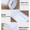 White plastic bottle designed with a basket shape and a wide mouth detail