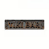 A rectangular, weathered metal sign with the words TIKI BAR embossed on it.