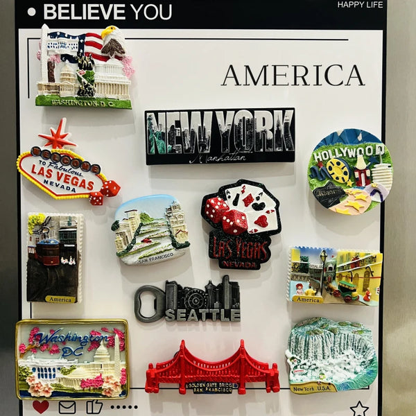 3D Resin Fridge Magnets – Iconic American Landmarks