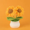 Handmade Crochet Sunflower in Pot – Decorative Knitted Artificial Plant
