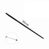 A long, black metal magic wand with a braided handle and a pointed tip.