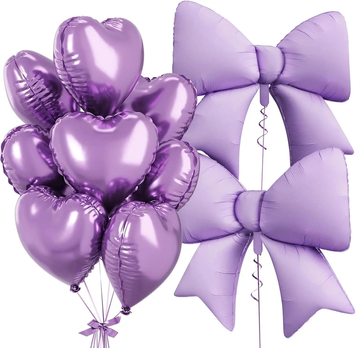 Pink Heart & Bow Balloon Set for Weddings and Showers