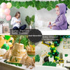 A set of artificial tropical palm leaves used for baby shower and party decoration.