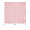 Pink scalloped paper tableware set with dimensions 33cm by 33cm and height 33cm