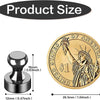 Diagram showing the size of a US one dollar coin, with measurements provided in millimeters and inches.