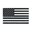 A black flag with white stars and horizontal stripes, representing a first responder memorial.