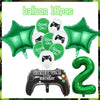 Green Video Game Birthday Party Supplies Kit with Gamepad Balloons