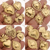 Gold Sacred Heart Charms for Jewelry Making