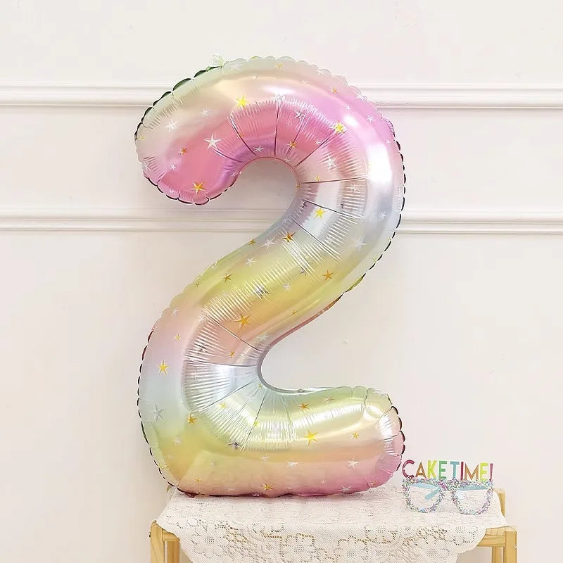 Pastel Rainbow Number Foil Balloon (40 inch)