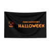 A black fabric flag with the text John Carpenter's Halloween in orange font and a small pumpkin graphic.