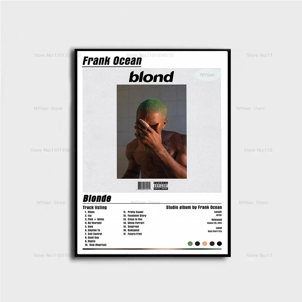 Album cover art for Frank Ocean's Blond featuring a portrait of the artist