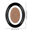 An elegant oval wooden wall photo frame with a matte brown insert and black border.