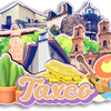 A collection of wooden refrigerator magnets featuring landmarks and cactus plants.