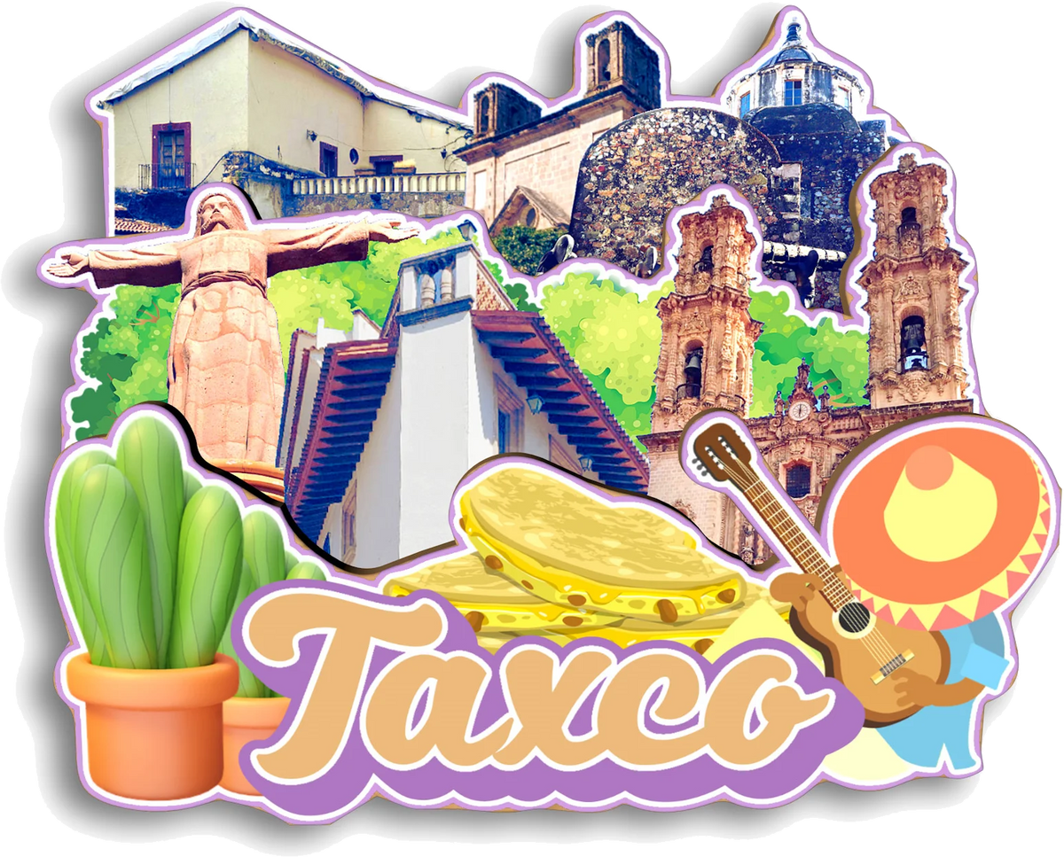 A collection of wooden refrigerator magnets featuring landmarks and cactus plants.