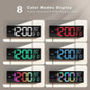 Eight color modes display of a digital wall clock showing 12:00 AM on a Thursday.