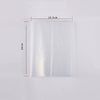 Álbum de fotos de plástico transparente, dimensiones 15.3 cm por 20 cm.