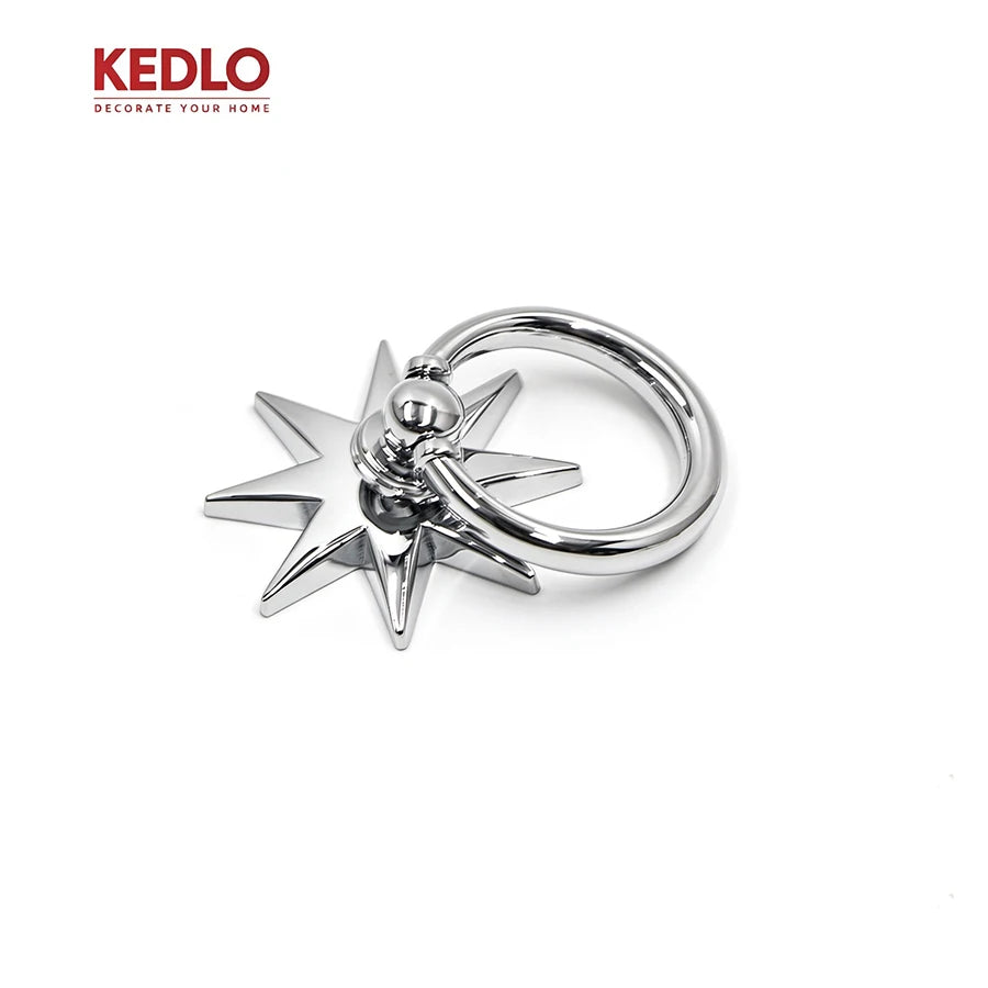 Solid Brass Star Pendant Cabinet Knob with Antique Finish