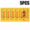 A set of five gold-colored wealth amulets or stickers, labeled as 5PCS.