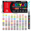 72-Color Acrylic Paint Pen Set with Brush Tips