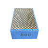 A blue rectangular box containing diamond hand polishing pads for stone, tile, and glass.