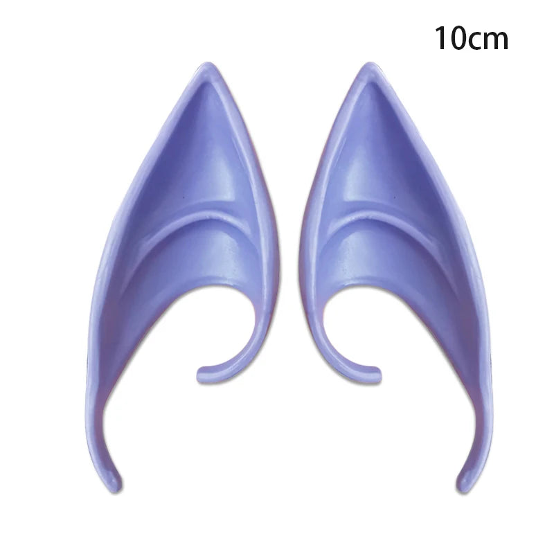 Pair of realistic purple latex elf ears for cosplay and costume parties
