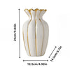 Gold-plated ceramic flower vase with a white body and gold accents