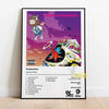 Arte de álbum en lienzo para pared, inspirado en el álbum Graduation de Kanye West con un personaje de oso pardo y gráficos c