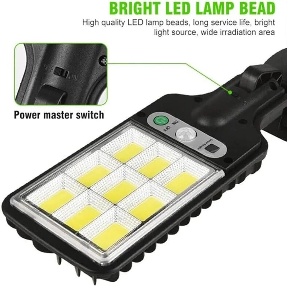 Solar-Powered Motion Sensor Security Light with 108 LEDs