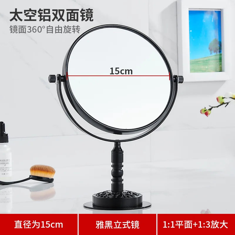 A round folding double-sided wall mirror with a 15cm diameter, shown against a white background.