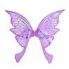 Sparkling fairy wings costume set featuring purple iridescent wings and a wand