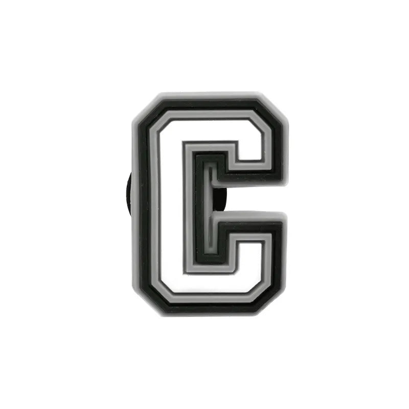 Charm lettre C en alphabet noir et gris