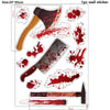 Halloween Bloodstain Sticker Set with Handprints, Footprints & Skulls