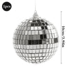 Silver mirror ball sphere with a hanging hook