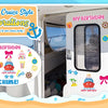 A set of birthday cruise style decorations featuring door magnets and themed elements for a party.