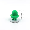 A bright green 3D printed cartoon animal figurine with a dome top and small feet.