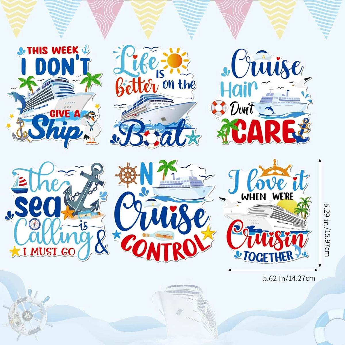 Cruise Cabin Door Magnets – Tropical 6-Piece Set