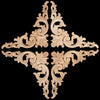 A pair of intricately carved oak wood corner decorations featuring floral and branch motifs.