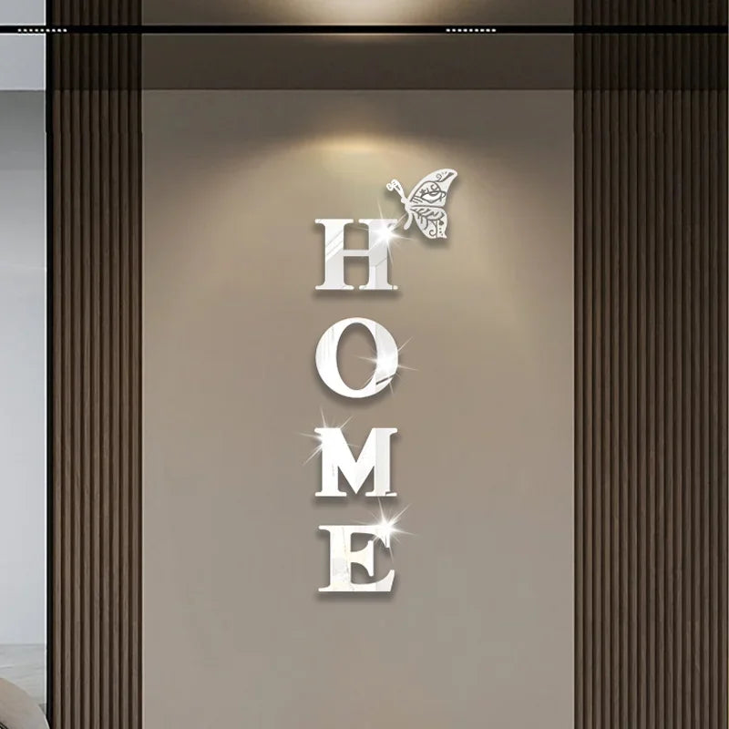 Acrylic Mirror Wall Stickers with Butterfly Design