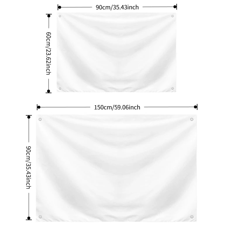 White flag tapestry featuring the Jujutsu Kaisen Sukuna anime character.