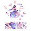 A colorful illustration of butterfly and flower wall decals with positive affirmations like I am strong and I love myself.