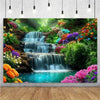 Forest Waterfall Wonderland Photography Backdrop