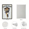 Front and back views of a vintage beer metal tin sign featuring a sailor jerry illustration and details about its constructio