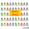 A set of 50 mini Maria religious desktop figurines in various colors and styles.