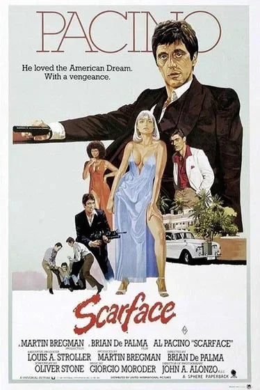 Affiche de film Scarface avec Al Pacino et Martin Bregman