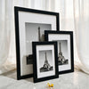 A set of three black and white photo frames displaying the Eiffel Tower.